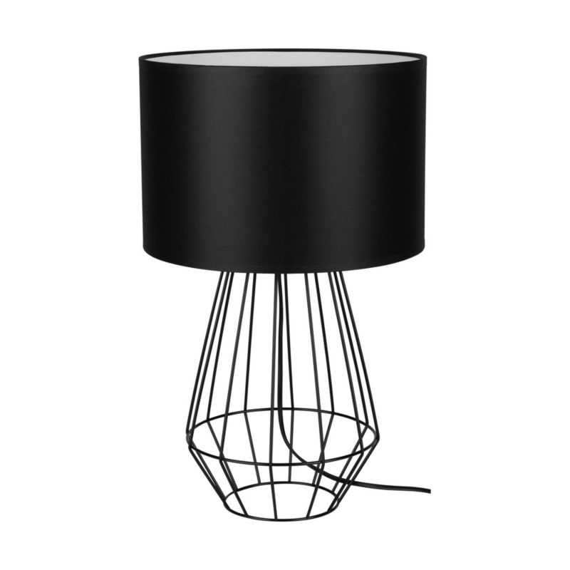 Lampa Stołowa SPOT Light 1xE27 Max.60W Klasyczne Połączenie Czarnej Podstawy z Czarnym Abażurem, 1 szt.