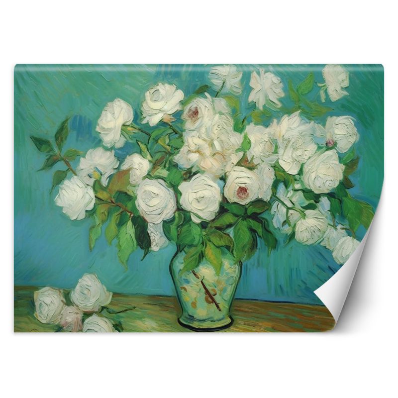 Fototapeta Feeby Martwa natura wazon z różami - V. van Gogh 200x140 1 szt