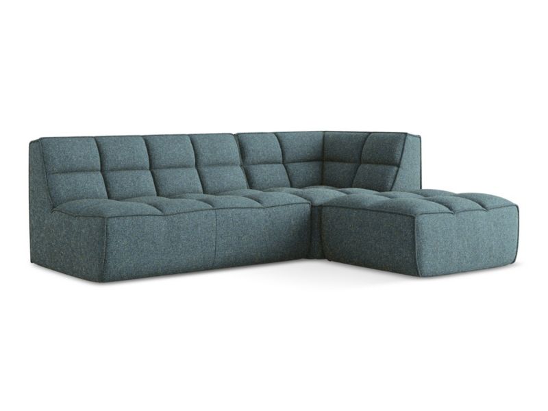 Narożnik uniwersalny Makamii Kalai z tkaniny strukturalnej 258x178 cm jeans 1 szt.