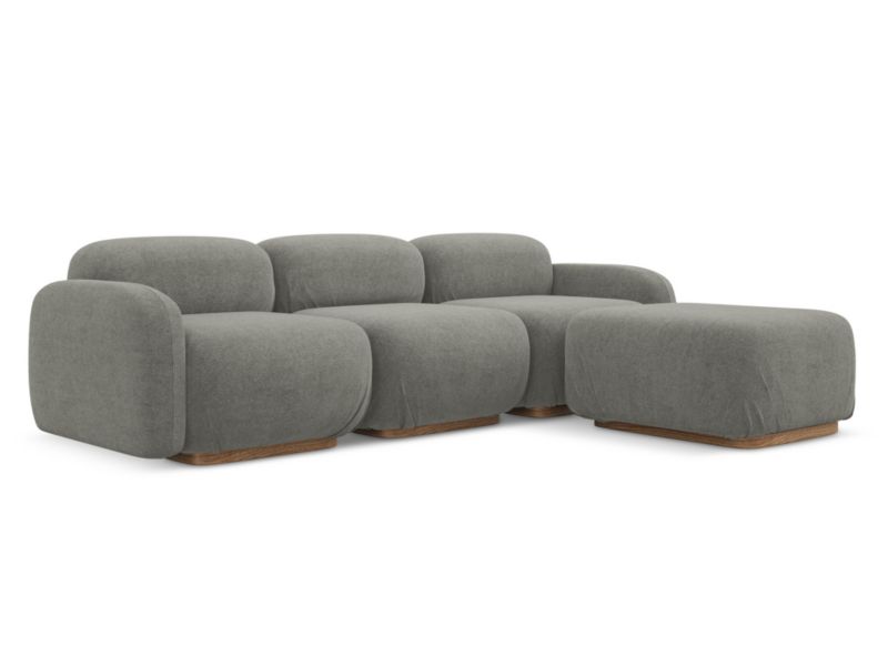 Narożnik uniwersalny Makamii Ailani z tkaniną boucle 270x190 cm szary beż 1 szt.