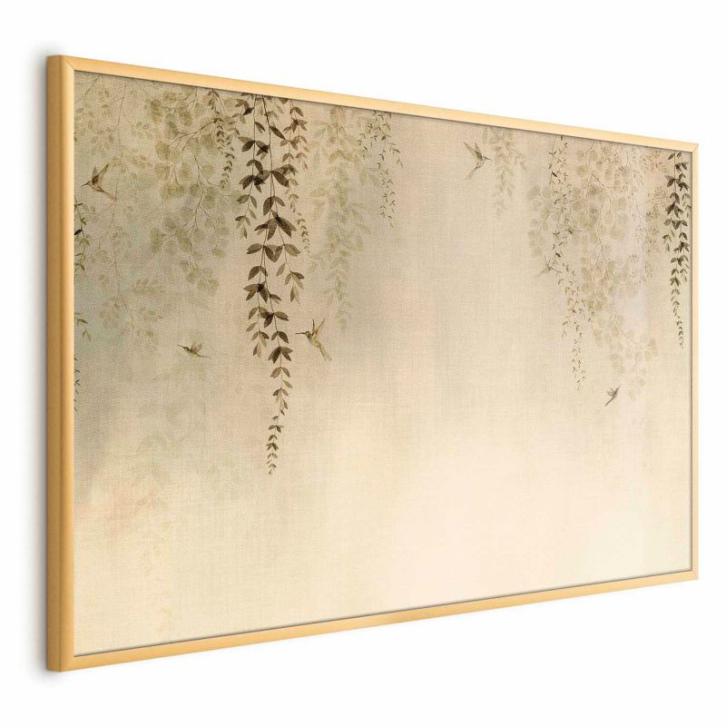 Plakat Artgeist Beżowe koliberki 42x29,7 cm z ramą złotą 1 szt