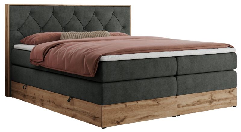 Łóżko kontynentalne MKS Meble VENETO KING 180x200 H3 ciemnoszary struktura 1szt.