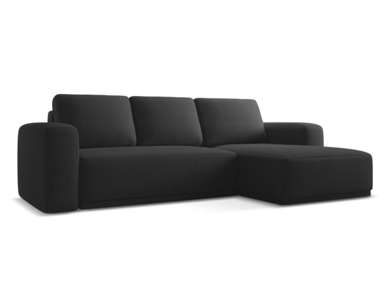 Narożnik prawostronny z funkcją spania Makamii Kaila z tkaniny szenilowej 258x160 cm antracyt 1 szt.