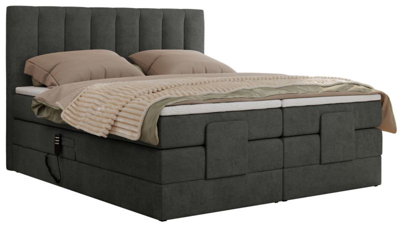 Łóżko kontynentalne MKS Meble COMFORTO 140x200 H4 Ciemnoszary struktura 1szt