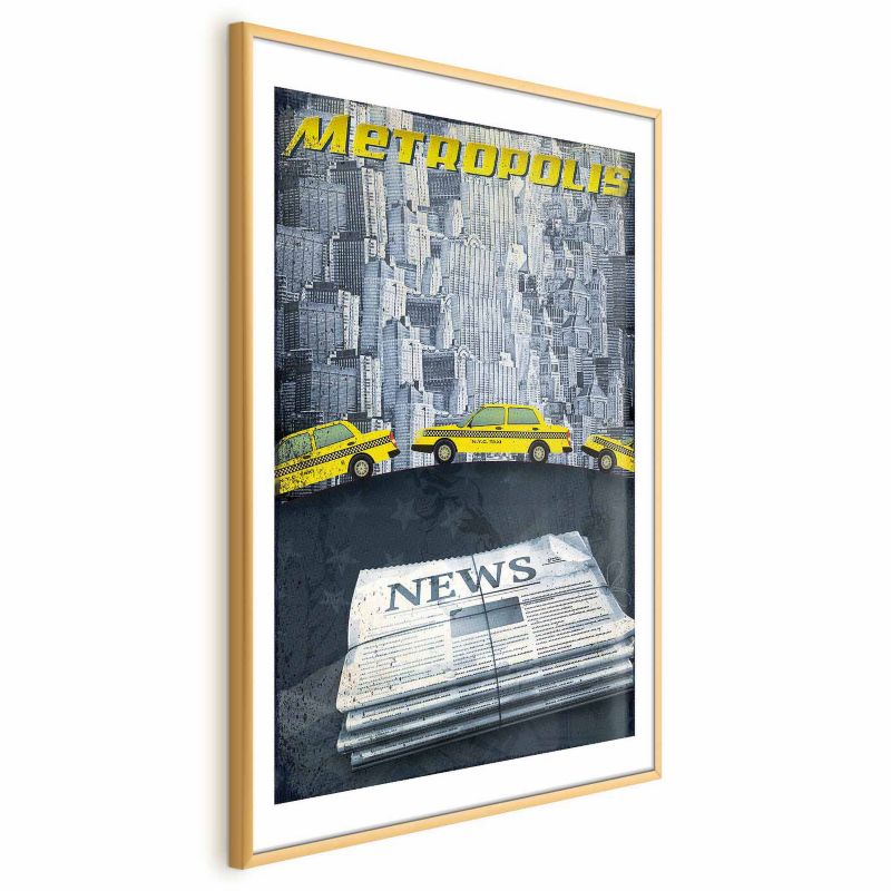 Plakat Artgeist Metropolis 21x30 cm z ramą złotą 1 szt