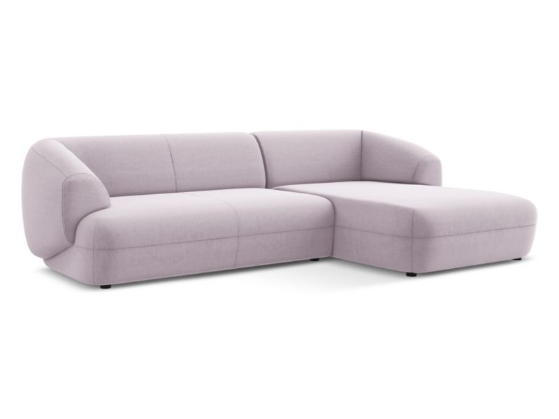 Narożnik prawostronny Makamii Moana z weluru 280x156 cm lawendowy 1 szt.