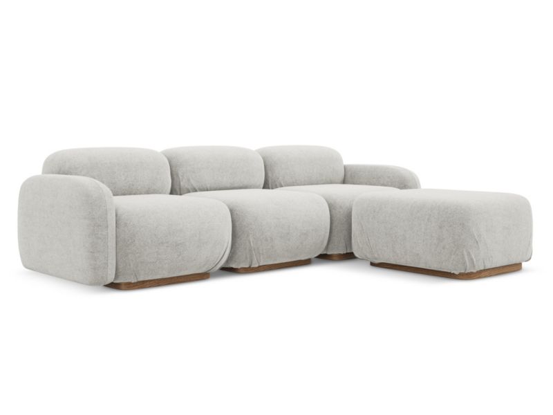 Narożnik uniwersalny Makamii Ailani z tkaniną boucle 270x190 cm srebrny 1 szt.