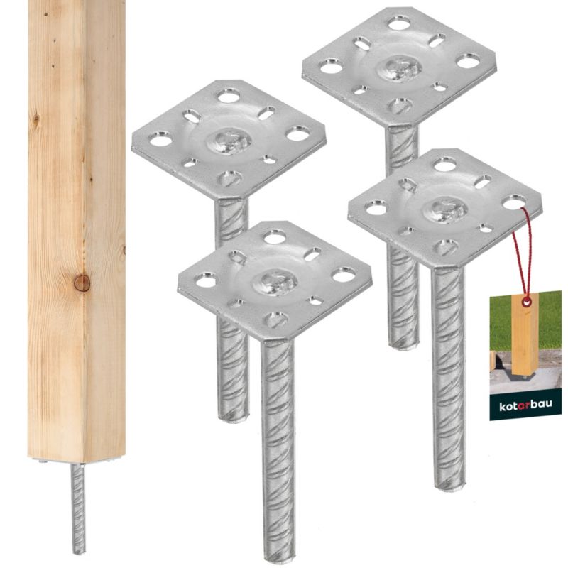 Podstawa słupa KOTARBAU do wmurowania 80x80x200 mm 4 szt.