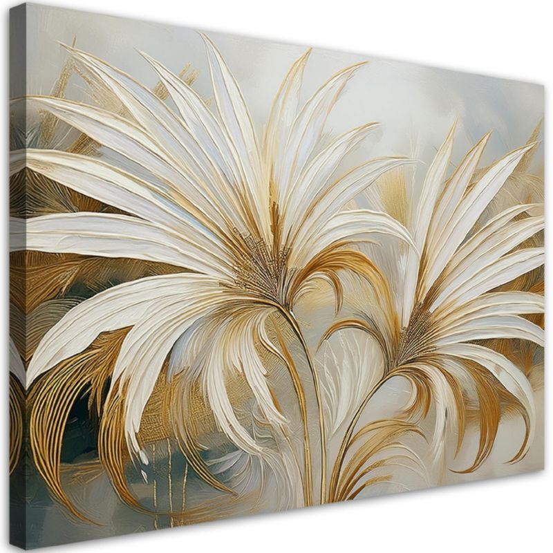 Obraz dekoracja do salonu sypialni Feeby Liście Tropikalne Botanika 100x70 cm 1szt