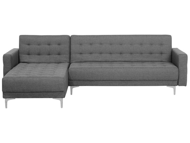 Sofa narożna Aberdeen Jasnoszary Tkanina Prawostronny 1 szt.