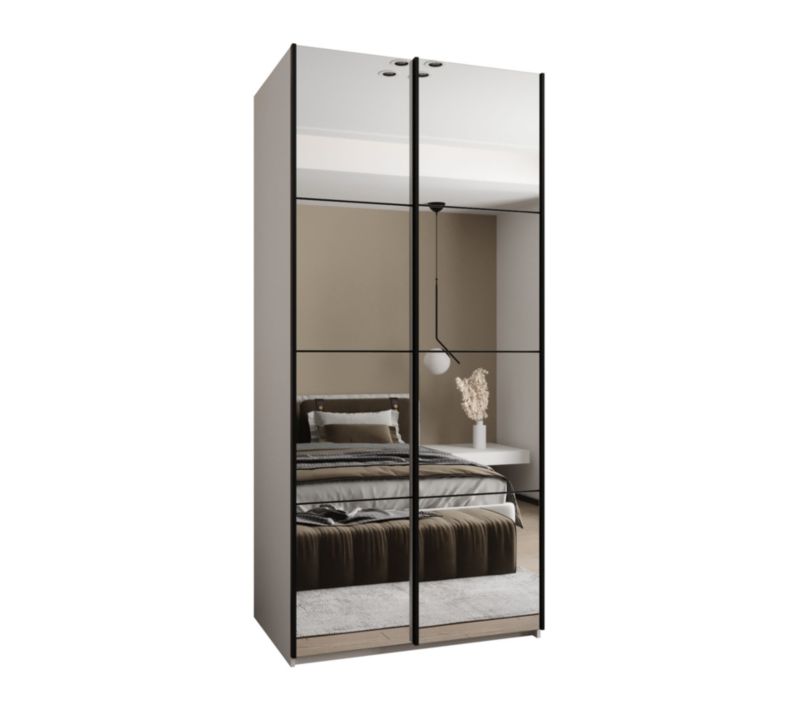 Szafa przesuwna Abiks LUX 2 wysoka szer.120cm biały/czarny/czarny 1szt.