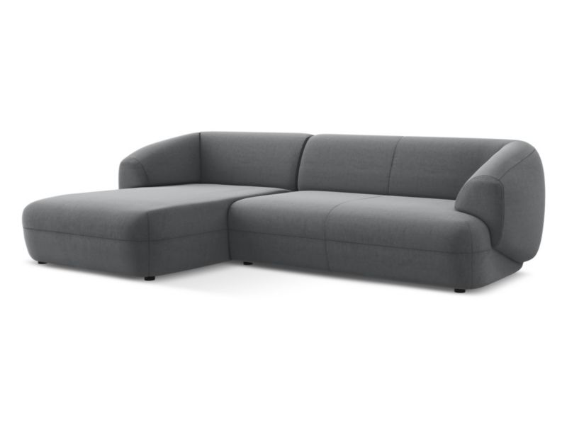 Narożnik lewostronny Makamii Moana z weluru 280x156 cm stalowy 1 szt.