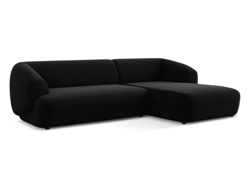 Narożnik prawostronny Makamii Moana z weluru 280x156 cm czarny 1 szt.