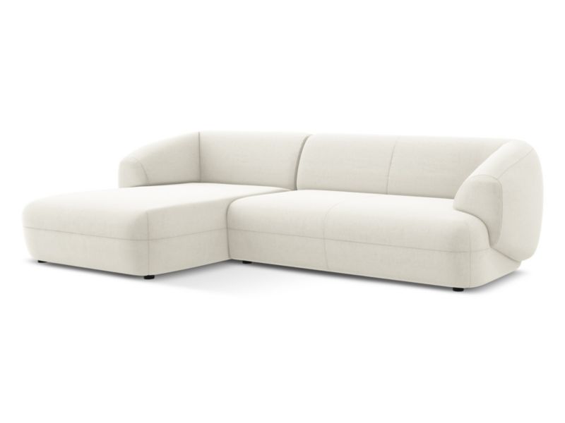 Narożnik lewostronny Makamii Moana z weluru 280x156 cm jasny beż 1 szt.