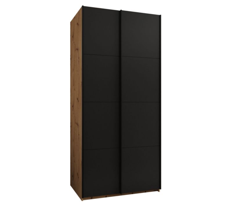 Szafa przesuwna Abiks LUX wysoka szer.100cm artisan/czarny/czarny 1szt.