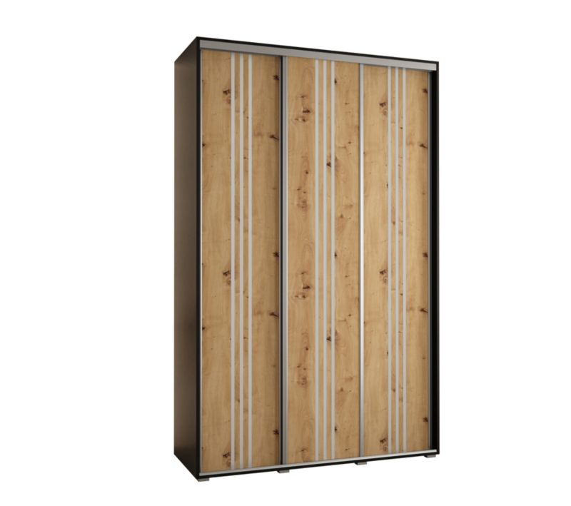 Szafa przesuwna Abiks DAVOS 6 wysoka szer.150cm gł.45cm czarny/artisan/srebrny 1szt.