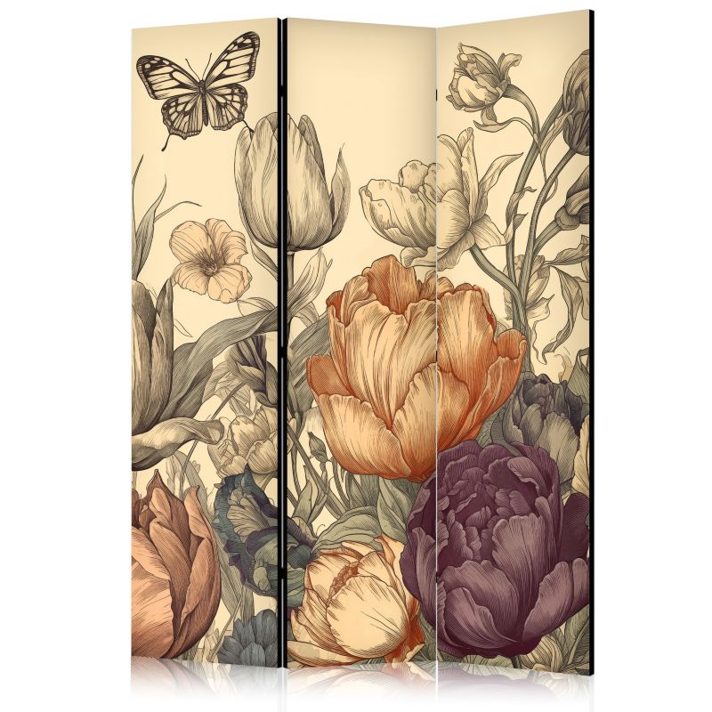 Parawan dwustronny Artgeist Kwiaty 135x172 cm Kwiaty 1 szt
