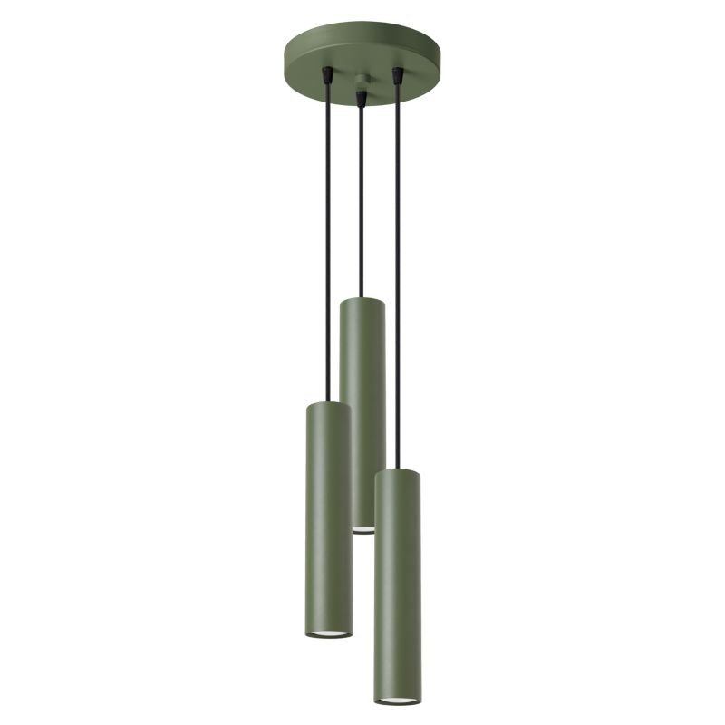 Lampa Wisząca Sollux Lighting LAGOS 3P zielona oliwka 1 szt.