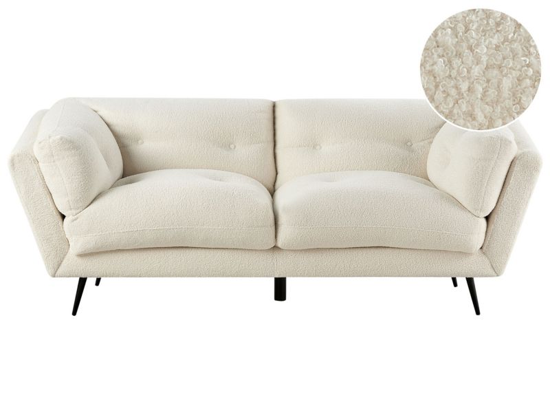 Sofa 3-osobowa boucle biała Lenvik 1 szt.