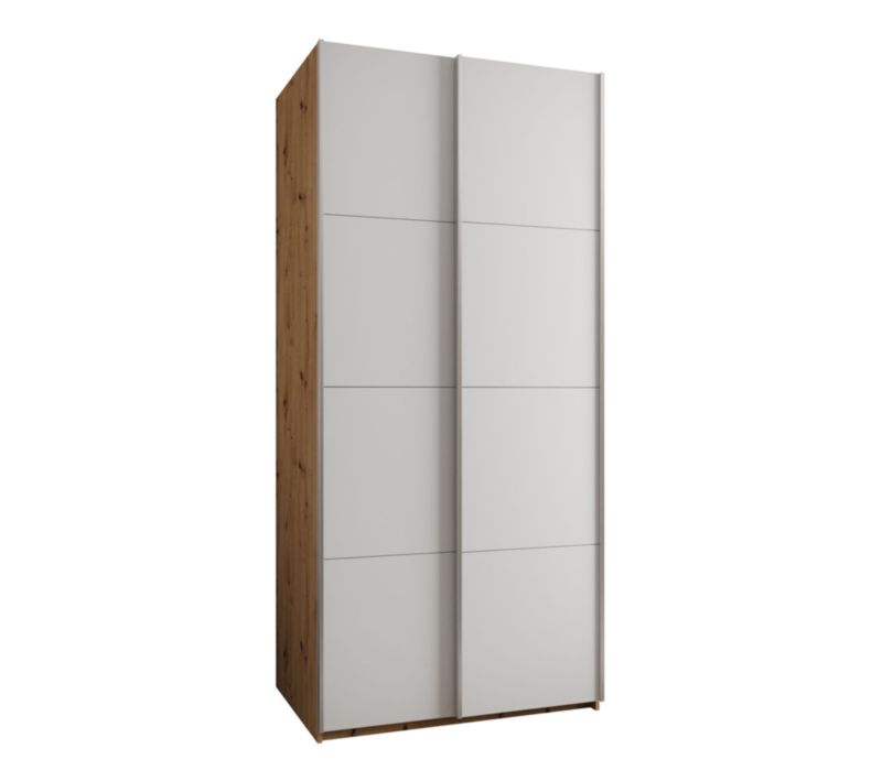 Szafa przesuwna Abiks LUX wysoka szer.100cm artisan/biały/srebrny 1szt.