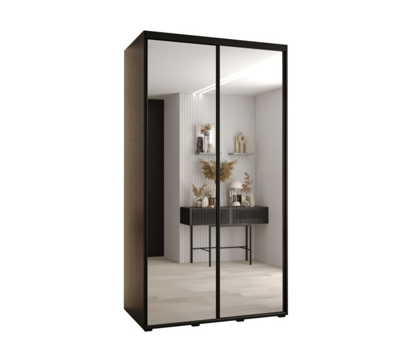 Szafa przesuwna Abiks DAVOS 2 wysoka szer.140cm gł.60cm czarny/czarny/czarny 1szt.