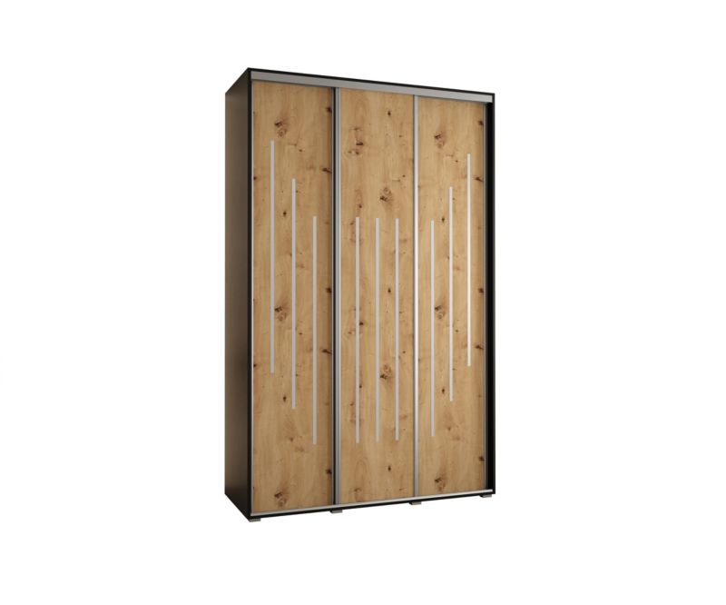Szafa przesuwna Abiks DAVOS 8 wysoka szer.150cm gł.60cm czarny/artisan/srebrny 1szt.