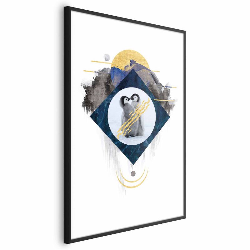 Plakat Artgeist Para pingwinów 60x90 cm z ramą czarną 1 szt