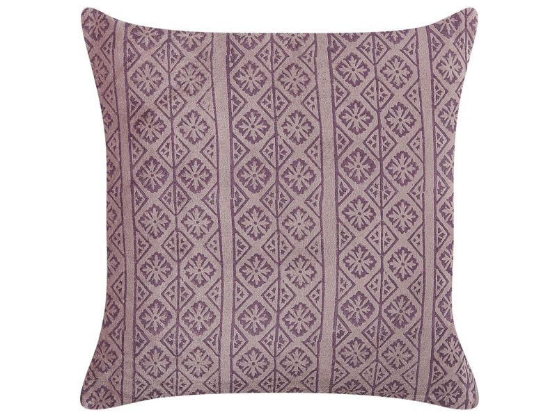 Poduszka dekoracyjna Silybum Bawełna 45 x 45 cm Geometryczny Druk blokowy Różowy 1 szt.