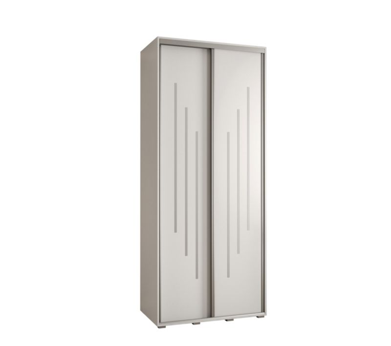 Szafa przesuwna Abiks DAVOS 8 wysoka szer.100cm gł.60cm biały/biały/srebrny 1szt.