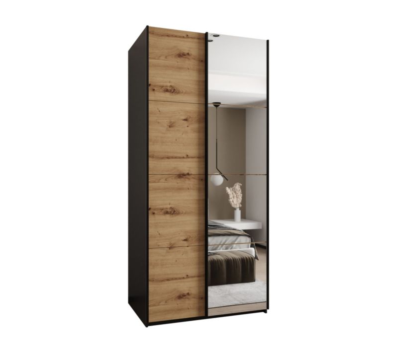 Szafa przesuwna Abiks LUX 3 wysoka szer.120cm czarny/artisan/czarny 1szt.