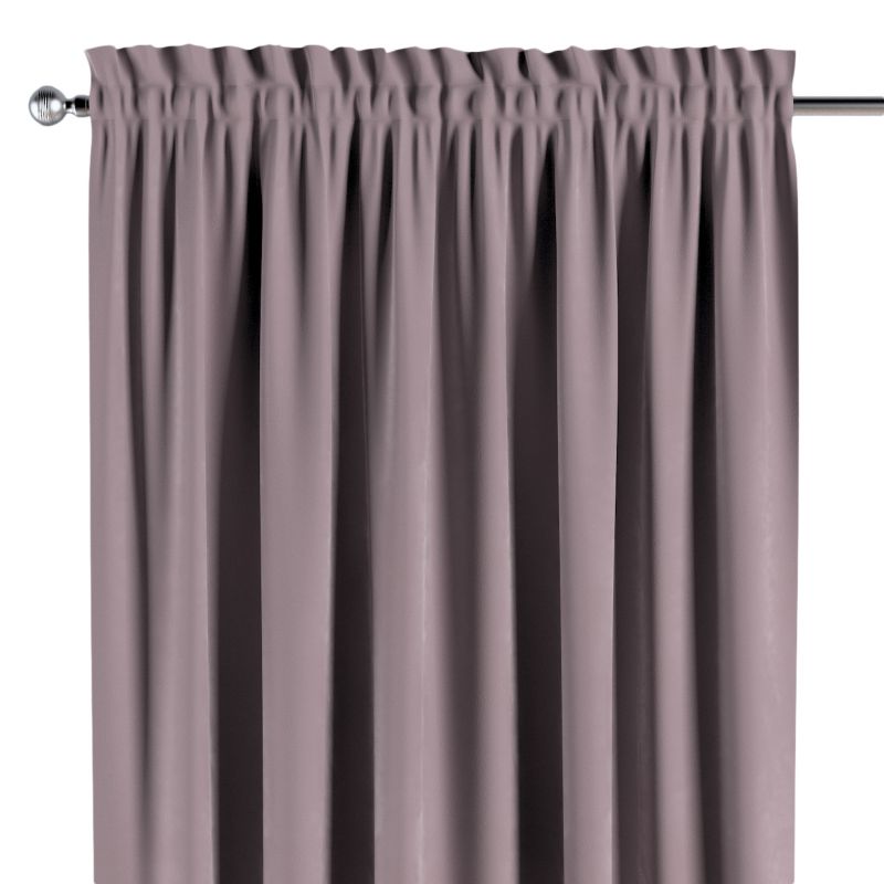 Zasłona na kanale z grzywką Dekoria 130x245 cm Velvet zgaszony róż 1 szt.