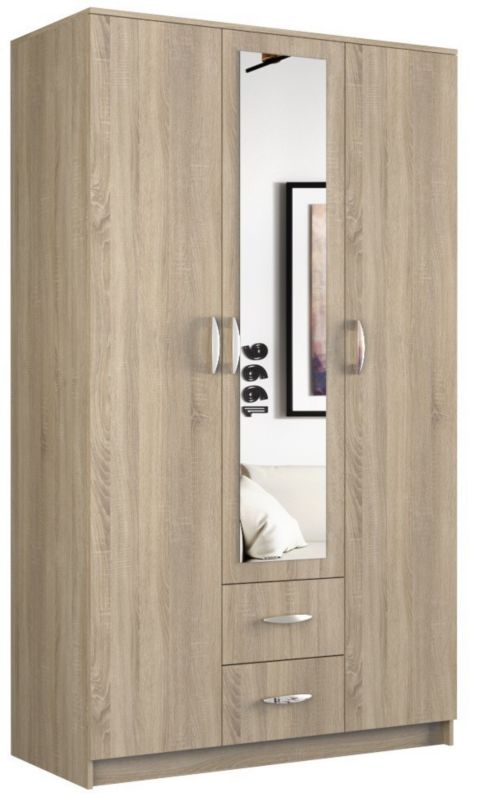 Szafa Topeshop Romana 120 Lustro 2 Szuflady 120cm Dąb Sonoma 52x120x205 cm 1 szt.