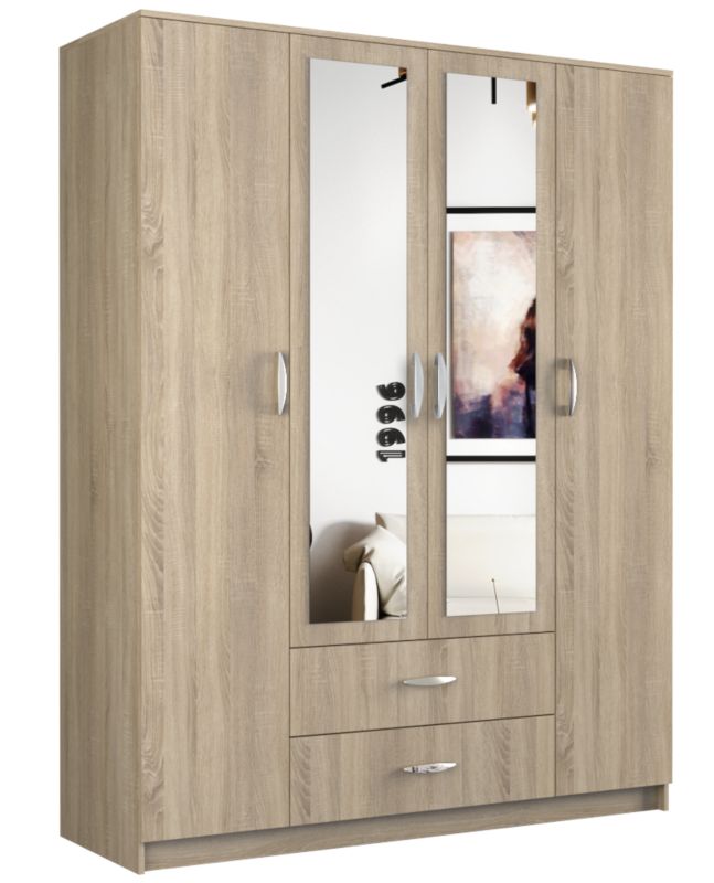Szafa Topeshop Romana 160 Lustro 2 Szuflady 160cm Dąb Sonoma 52x160x205 cm 1 szt.