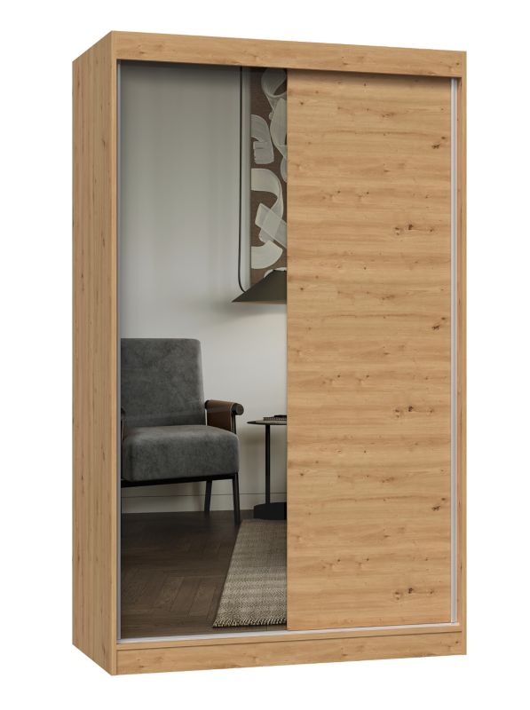 Szafa Przesuwna Topeshop Iga 120 cm 1 Lustro Dąb Artisan 61x120x200 cm 1 szt.