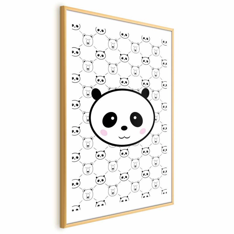 Plakat Artgeist Pandy i niedźwiedzie 21x30 cm z ramą złotą 1 szt