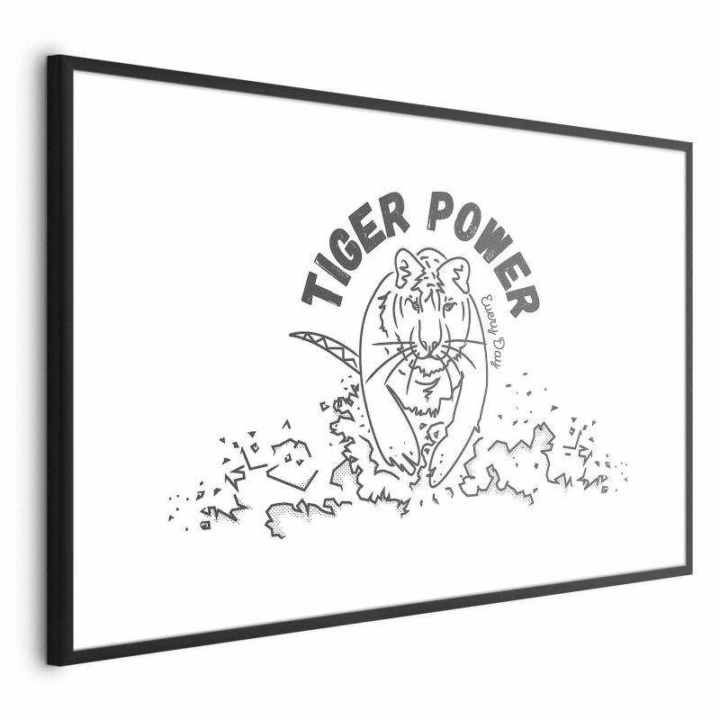 Plakat Artgeist Tiger power 30x21 cm z ramą czarną 1 szt