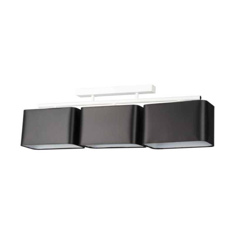 Lampa Sufitowa SPOT Light 3xE27 Max.25W Klasyczne Połączenie Bieli z Czarną Tkaniną, Polski Producent, 1 szt.
