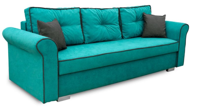 Sofa rozkładana do salonu Bonni Merida Turkusowa 1 szt.