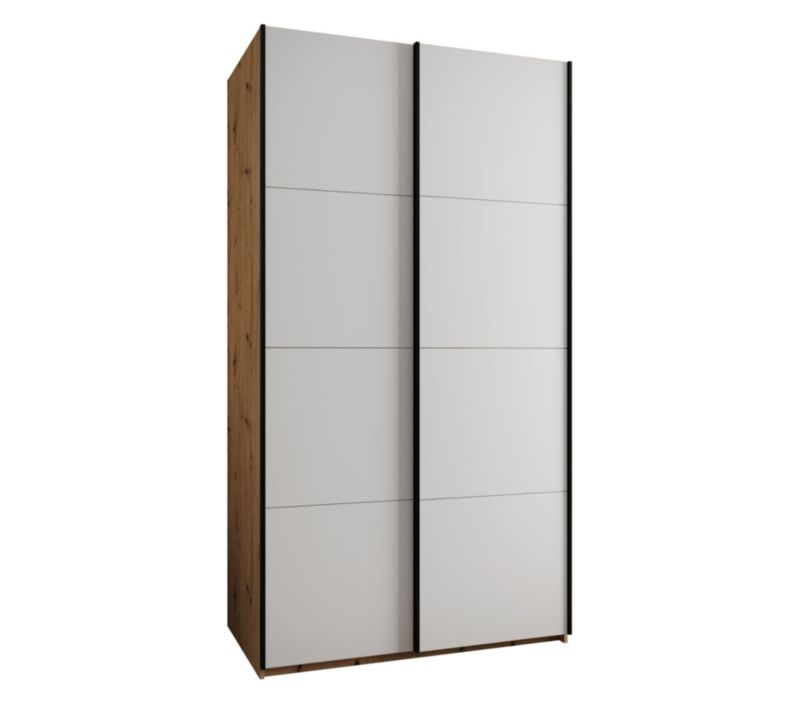 Szafa przesuwna Abiks LUX wysoka szer.130cm artisan/biały/czarny 1szt.