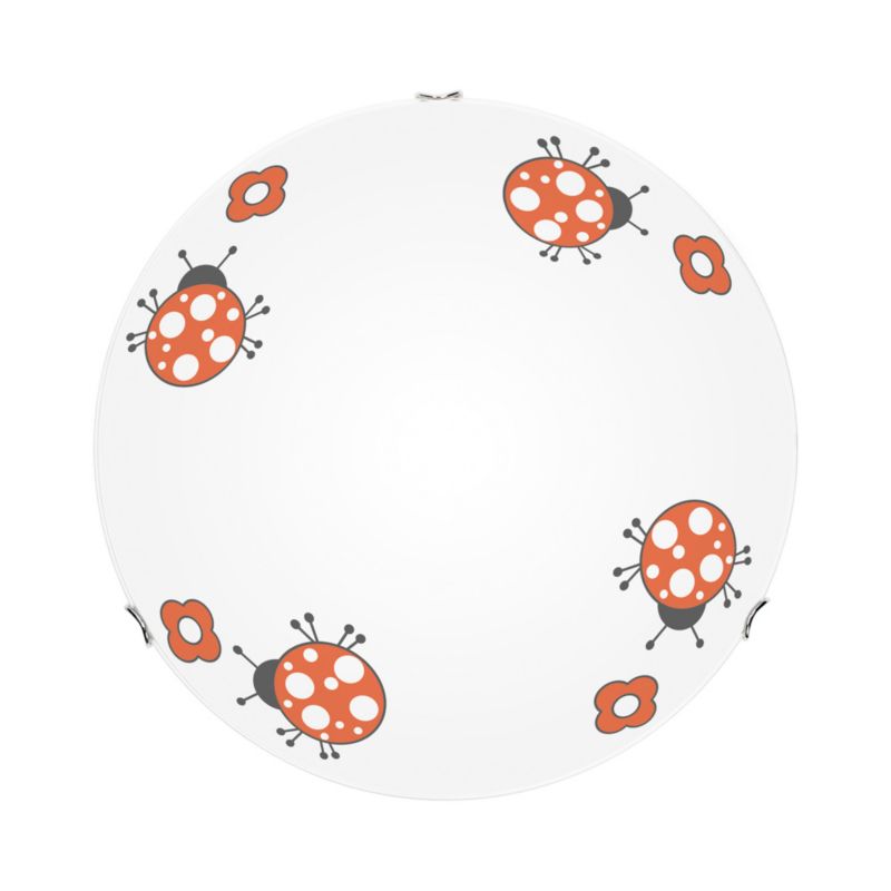 Lampa Sufitowa SPOT Light 2xE27 60W Białe Szkło z Wielokolorowym Wzorem w Biedronki, Polski Producent, 1 szt.
