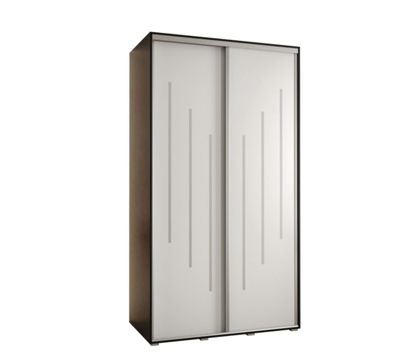 Szafa przesuwna Abiks DAVOS 8 wysoka szer.130cm gł.45cm czarny/biały/srebrny 1szt.