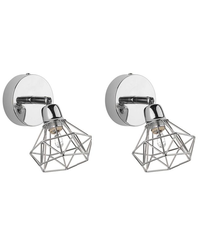 Zestaw 2 lamp spot Erma Regulowana Metal Srebrny 1 par.