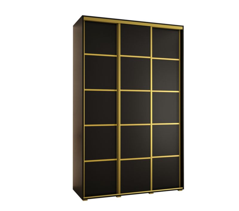 Szafa przesuwna Abiks DAVOS 4 wysoka szer.160cm gł.60cm czarny/czarny/złoty 1szt.