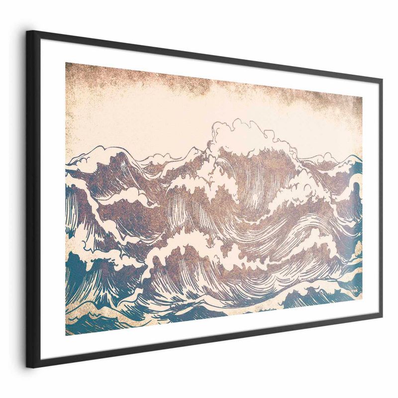 Plakat Artgeist Olbrzymie fale 90x60 cm z ramą czarną 1 szt