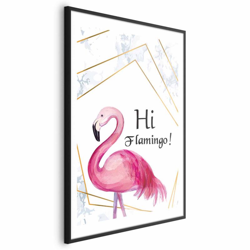 Plakat Artgeist Hi flamingo 21x30 cm z ramą czarną 1 szt