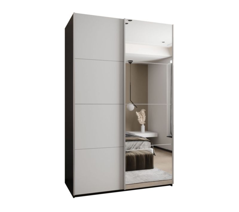 Szafa przesuwna Abiks LUX 3 wysoka szer.150cm czarny/biały/srebrny 1szt.