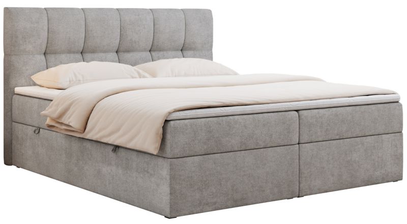 Łóżko kontynentalne MKS Meble RICO 160x200 H3 Jasnoszary struktura 1szt.