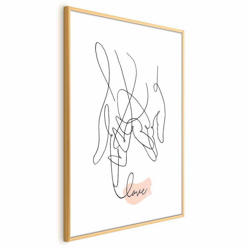 Plakat Artgeist Splątane uczucie 40x60 cm z ramą złotą 1 szt
