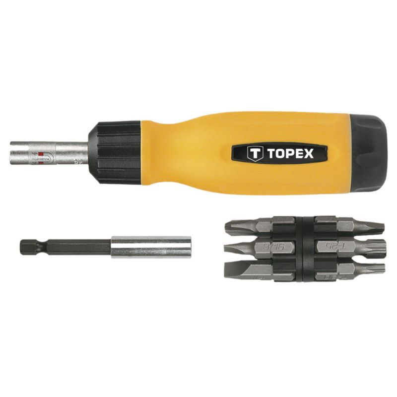 Końcówki wkrętakowe z uchwytem TOPEX rozmiar 1/4" 1 kpl.