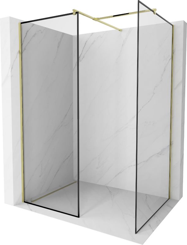 Ścianka prysznicowa Mexen Kioto czarny wzór 140x120 cm 800-140-202-50-70-1201 szt.